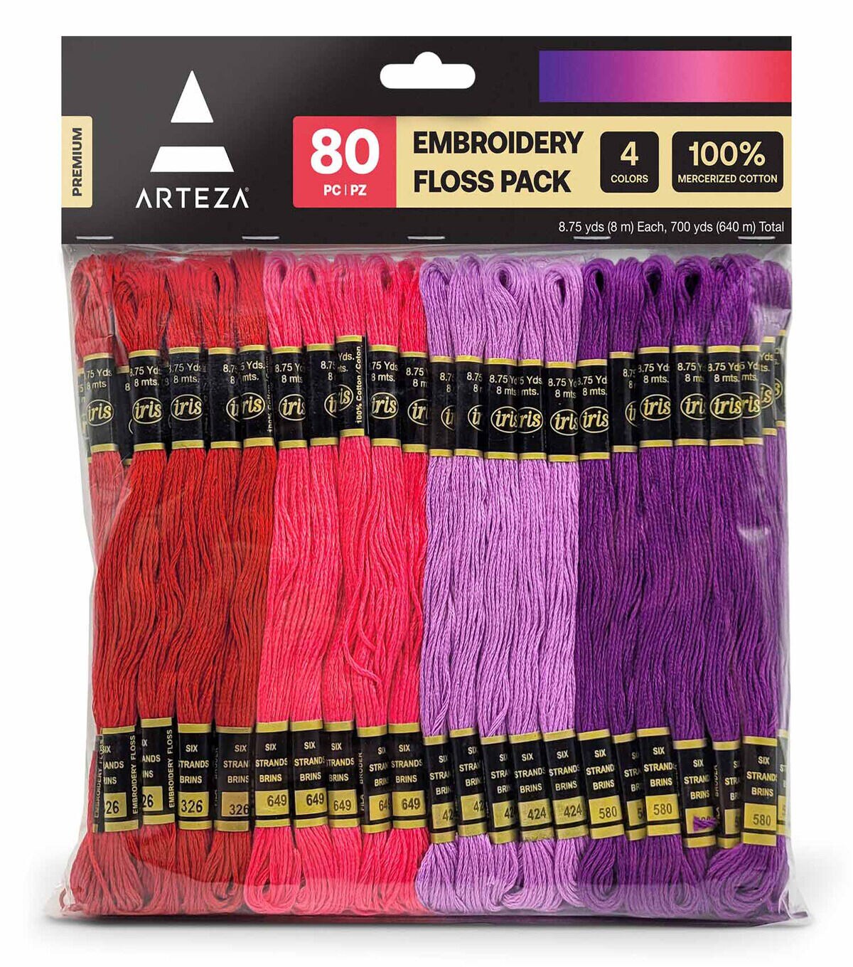 Arteza 80pc Multicolor Embroidery Floss