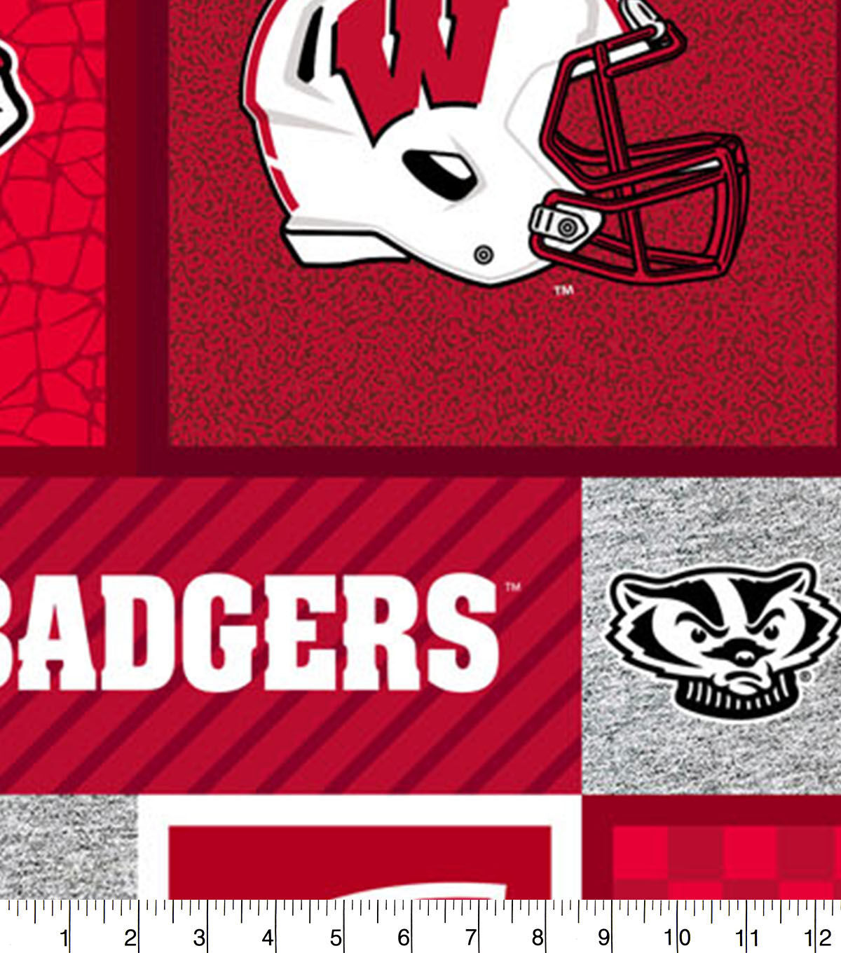 Wisconsin Badgers Fleece Fabric College Patches