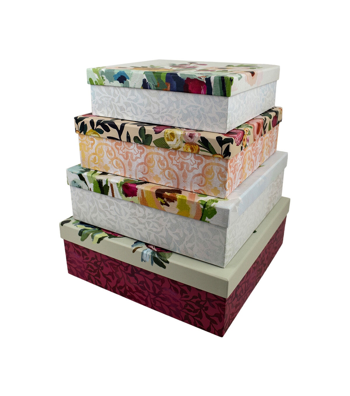 10 Peach Floral Square Box by Hudson 43