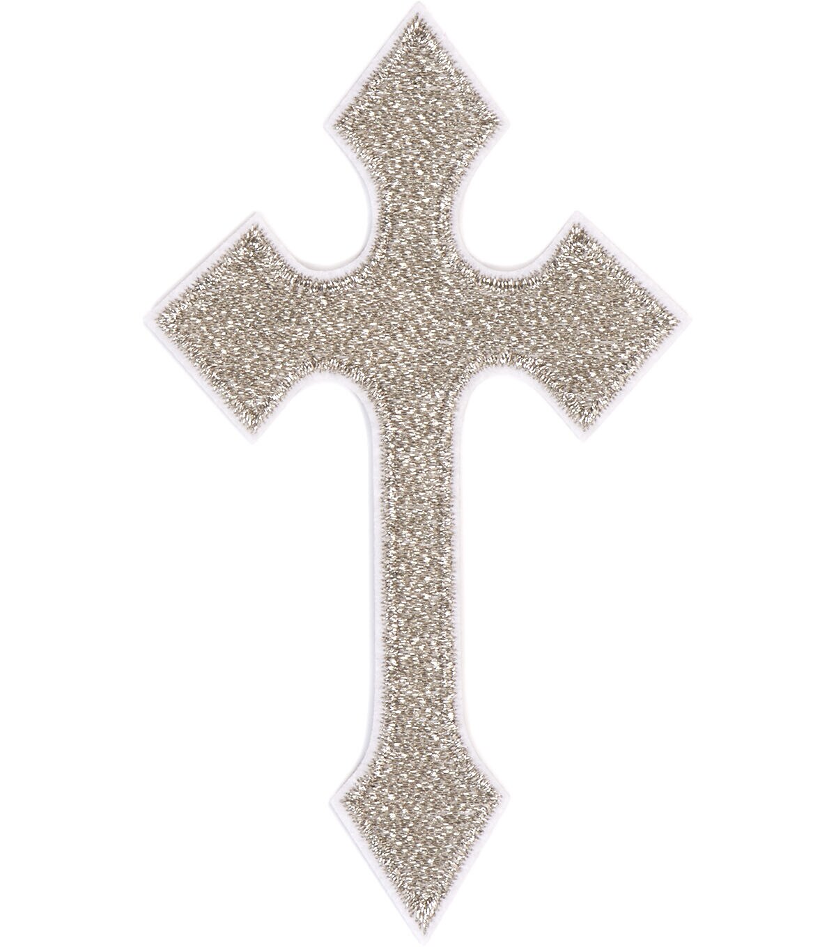 2 x 3 Silver Cross Iron On Patch by hildie & jo