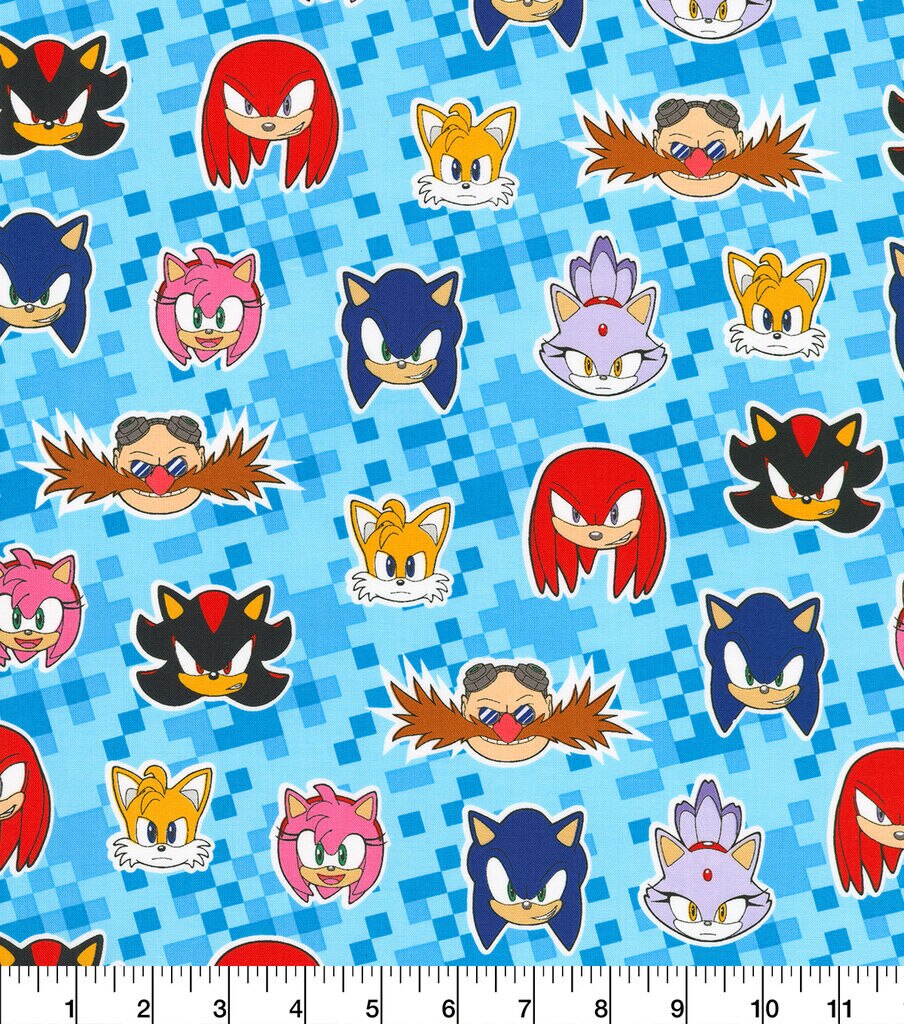 Robert Kaufman Sonic the Hedgehog Cotton Fabric Friends