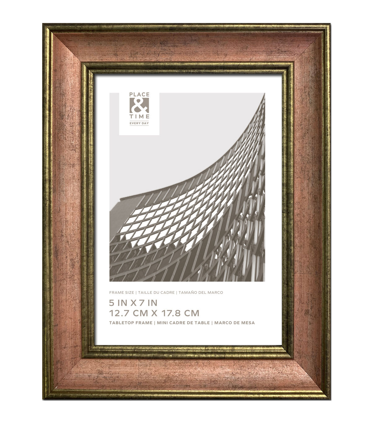 5 x 7 Lara Rose Gold Tabletop Picture Frame by Place & Time
