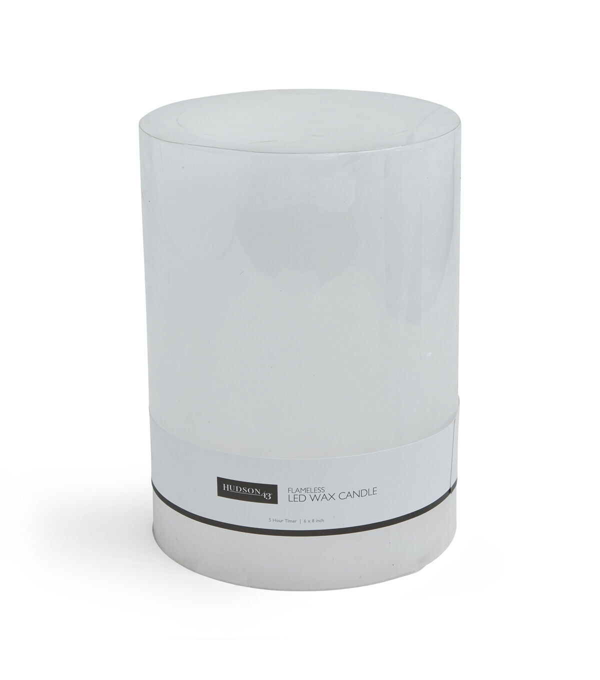 6 x 8 LED White Smooth Wax Pillar Candle by Hudson 43