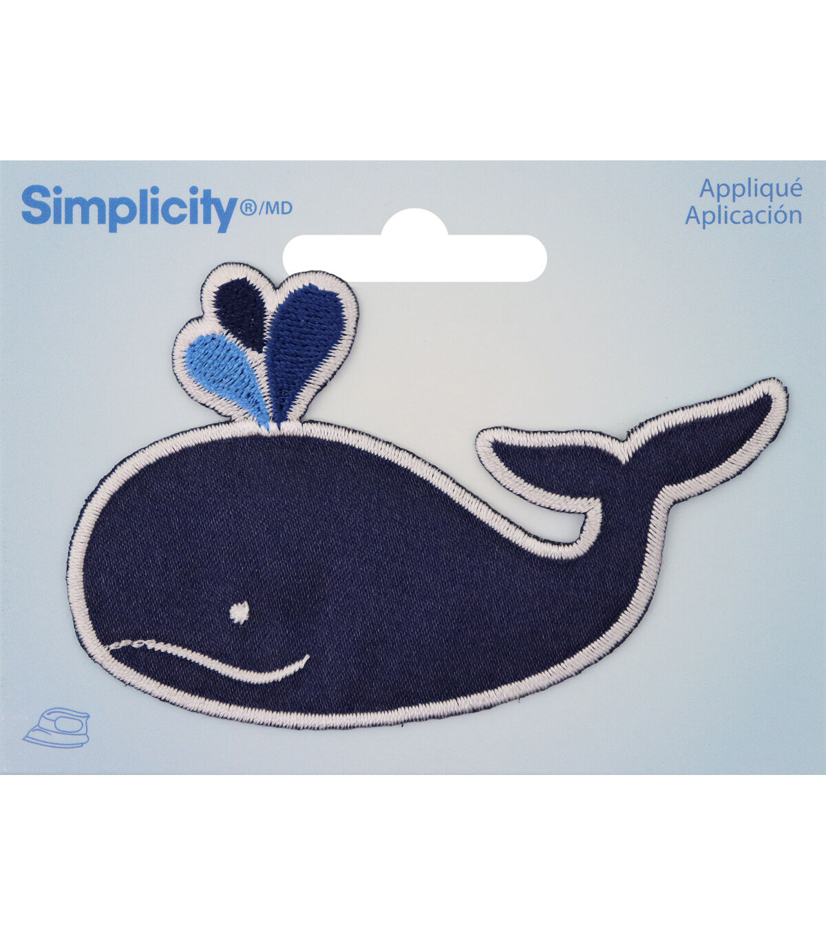 Simplicity 3.5 Embroidered Whale Iron On Patch