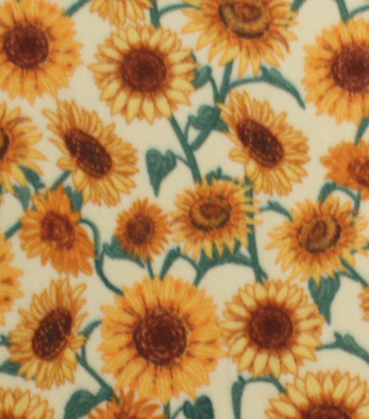 Intricate Sunflowers Anti Pill Fleece Fabric