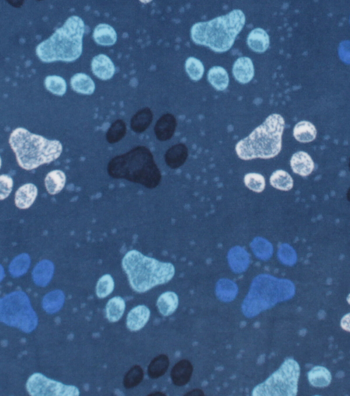 Blue Watercolor Paws Anti Pill Fleece Fabric