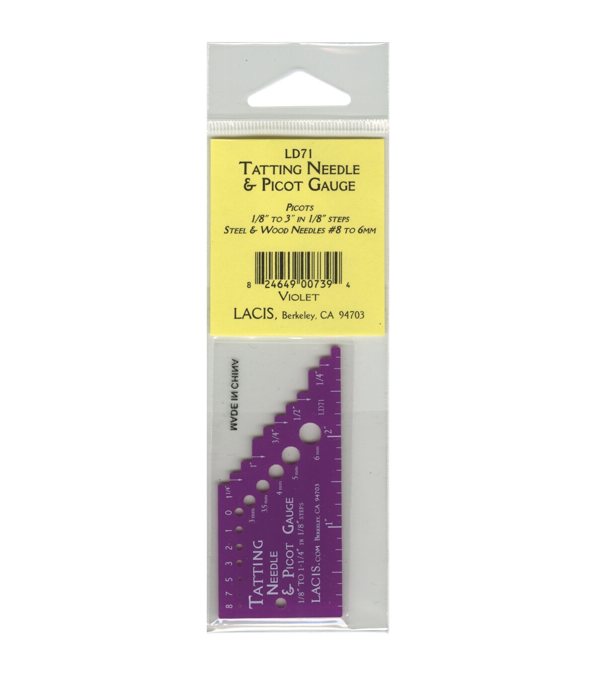 Lacis Tatting Needle & Picot Gauge
