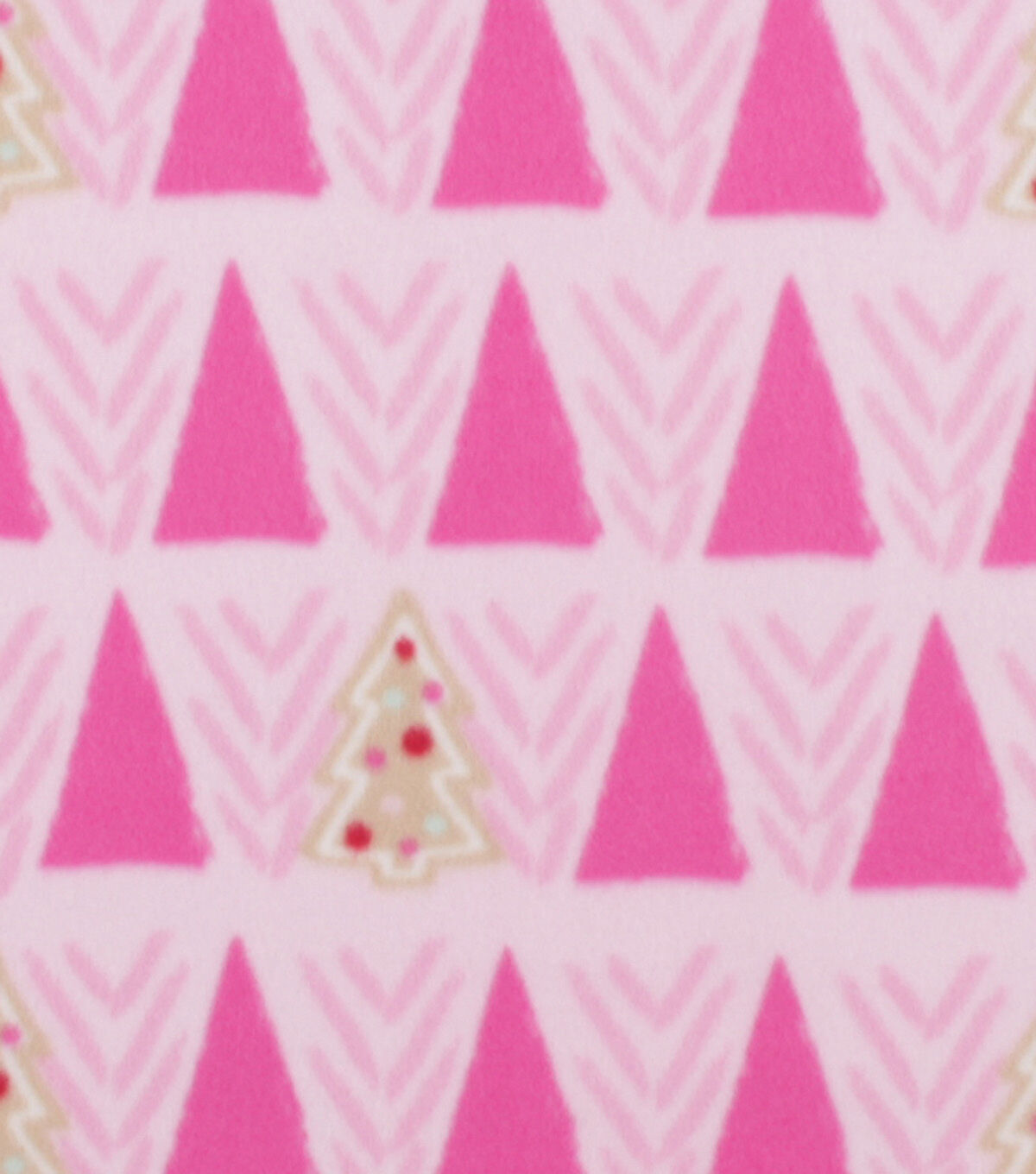 Pink Christmas Cookie Tree Blizzard Fleece Fabric