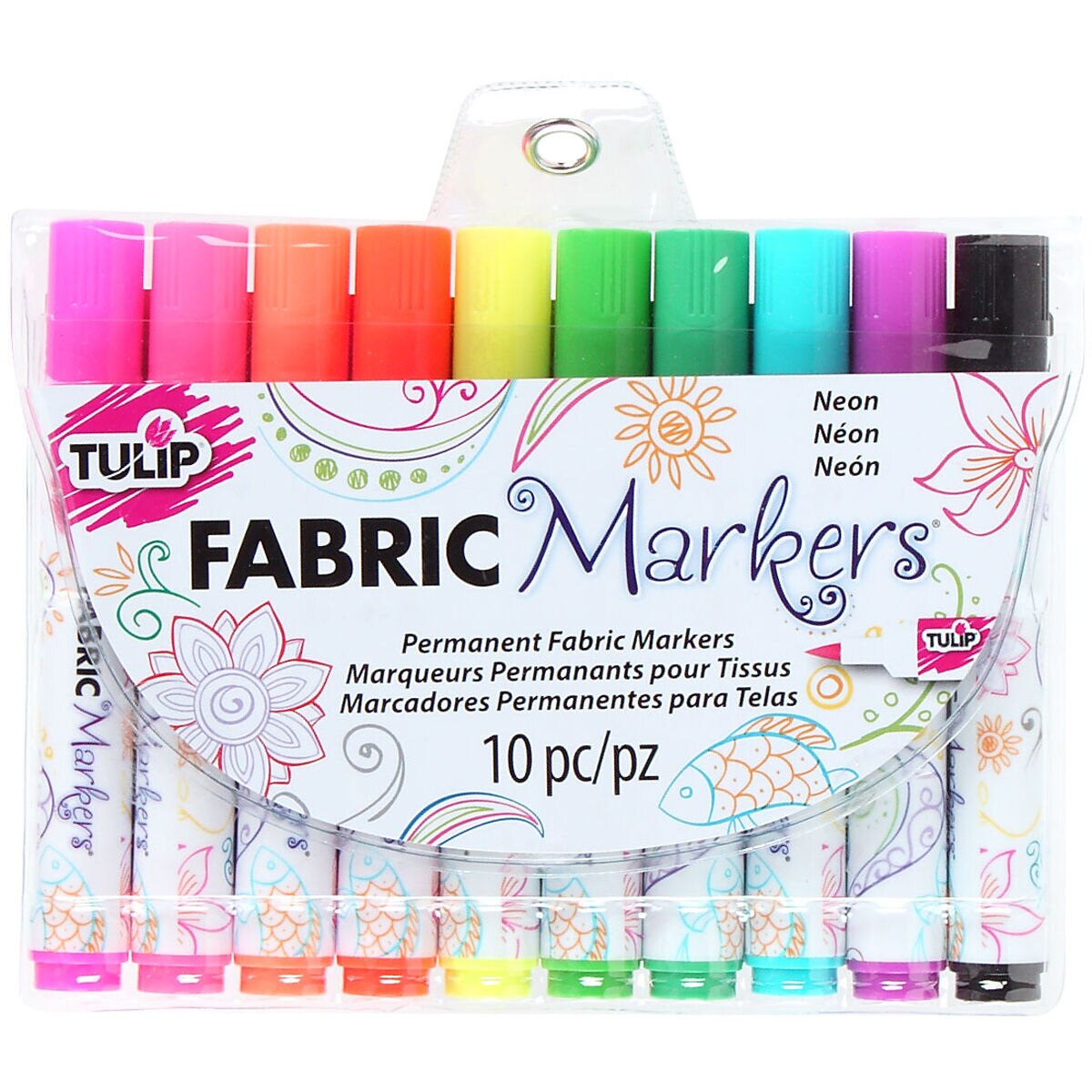 Neon fabric Markers 10 pk