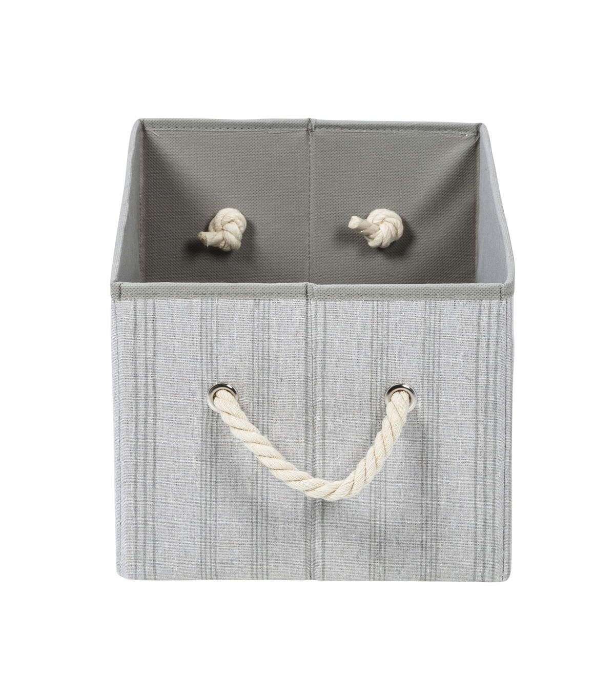 Honey Can Do 14.5 Gray Striped Fabric Storage Bins With Handles 3pk