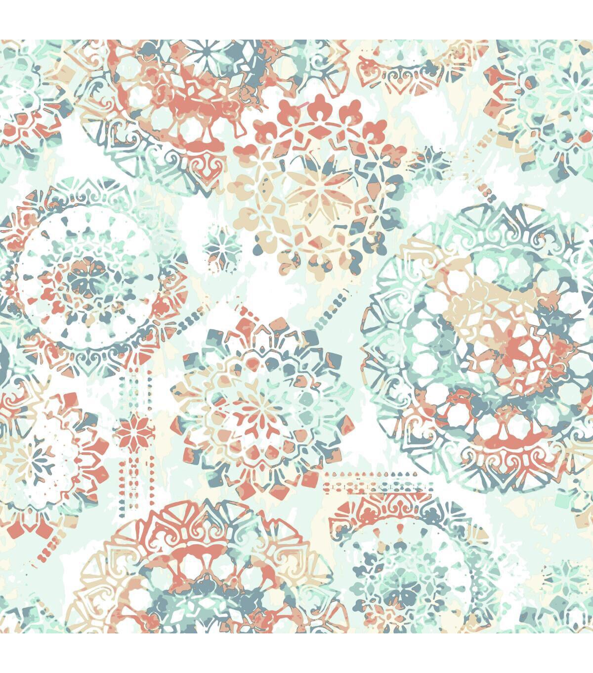 RoomMates Wallpaper Orange & Blue Bohemian