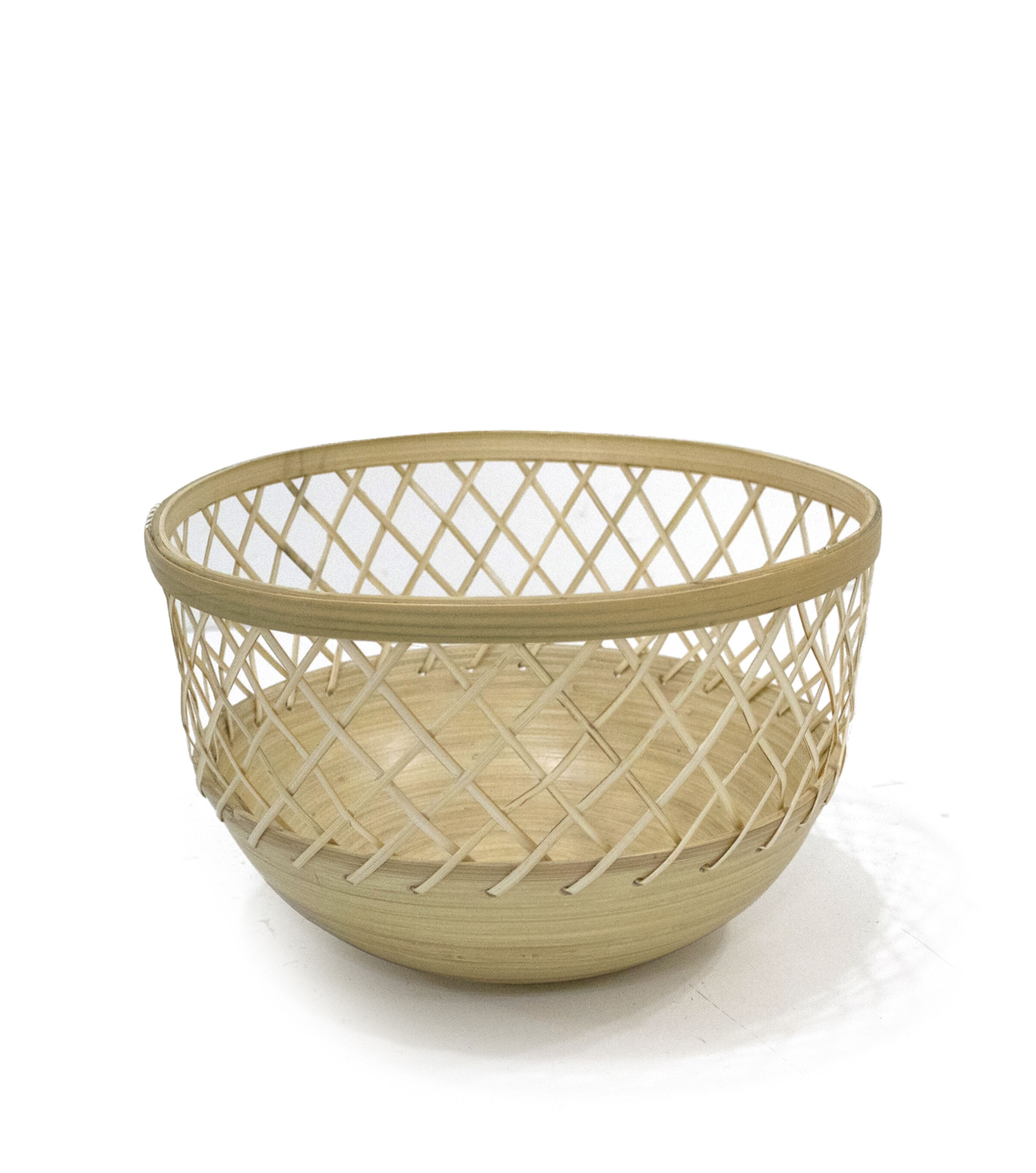11 Natural Bamboo Open Weave Basket by Place & Time