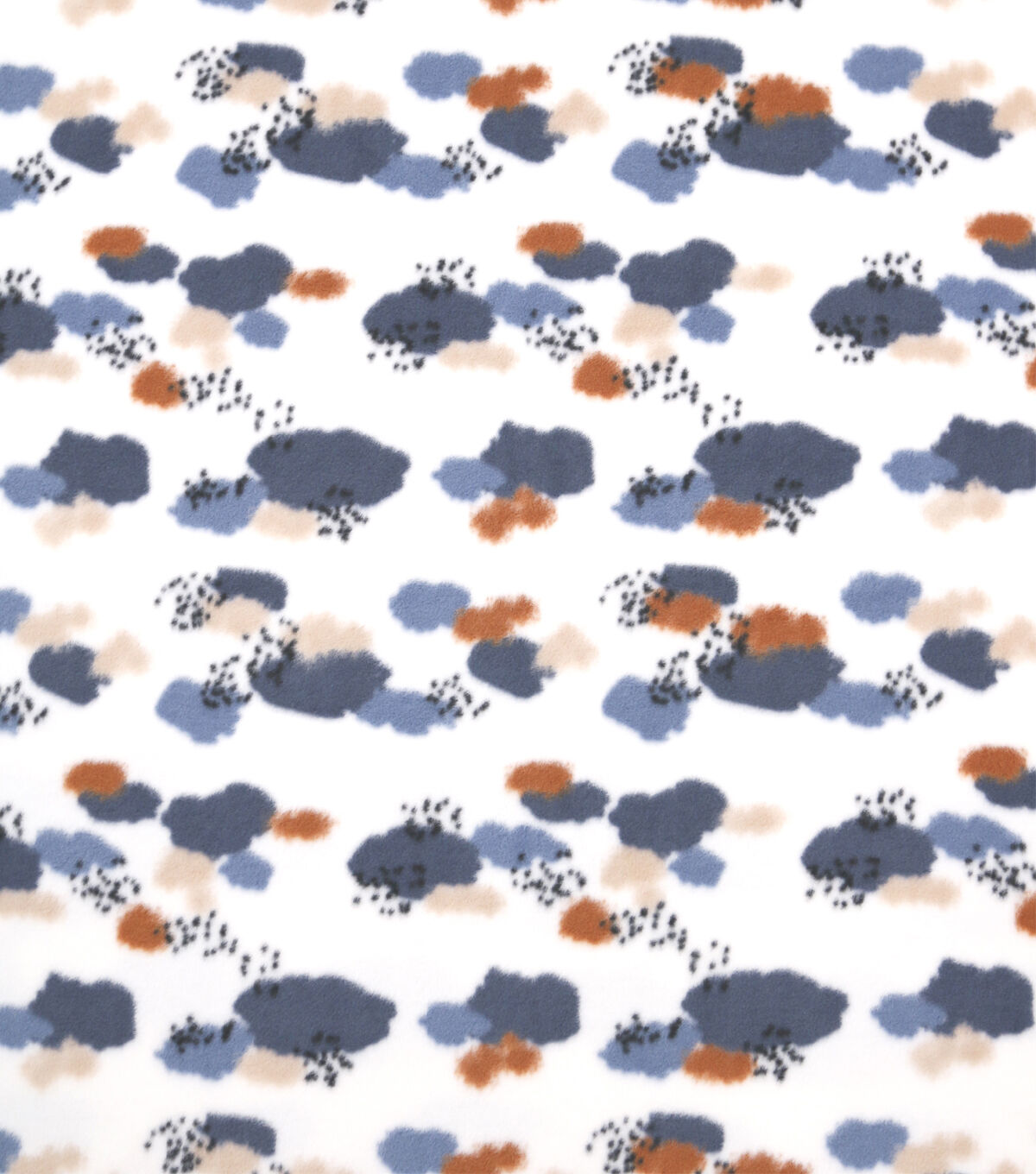 Multicolor Geometrics on White Anti Pill Fleece Fabric