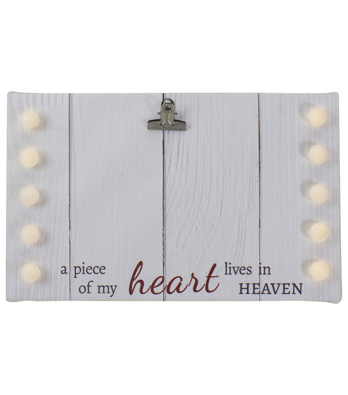 Northlight 10 LED 4 x 6 In My Heart Canvas Photo Clip