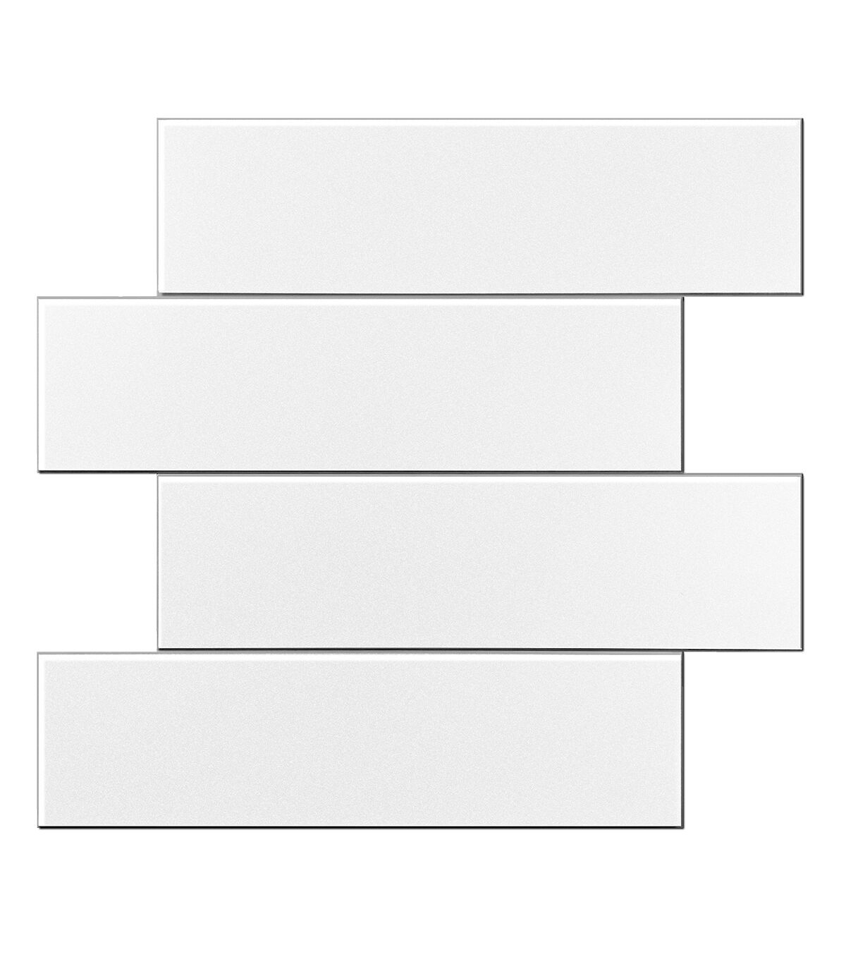 Luxury Viny Backsplash Tile White Subway Peel & Stick