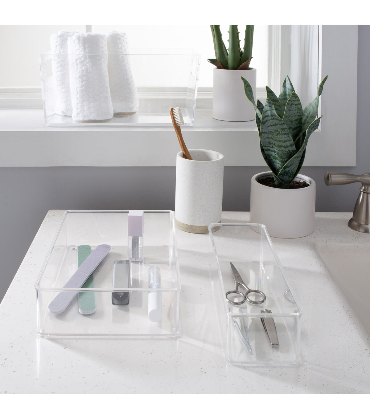 Simplify 9 Clear Narrow Drawer Organizer