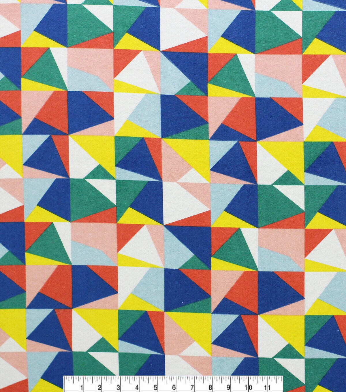 Rainbow Geo Shapes In Blocks Super Snuggle Flannel Fabric