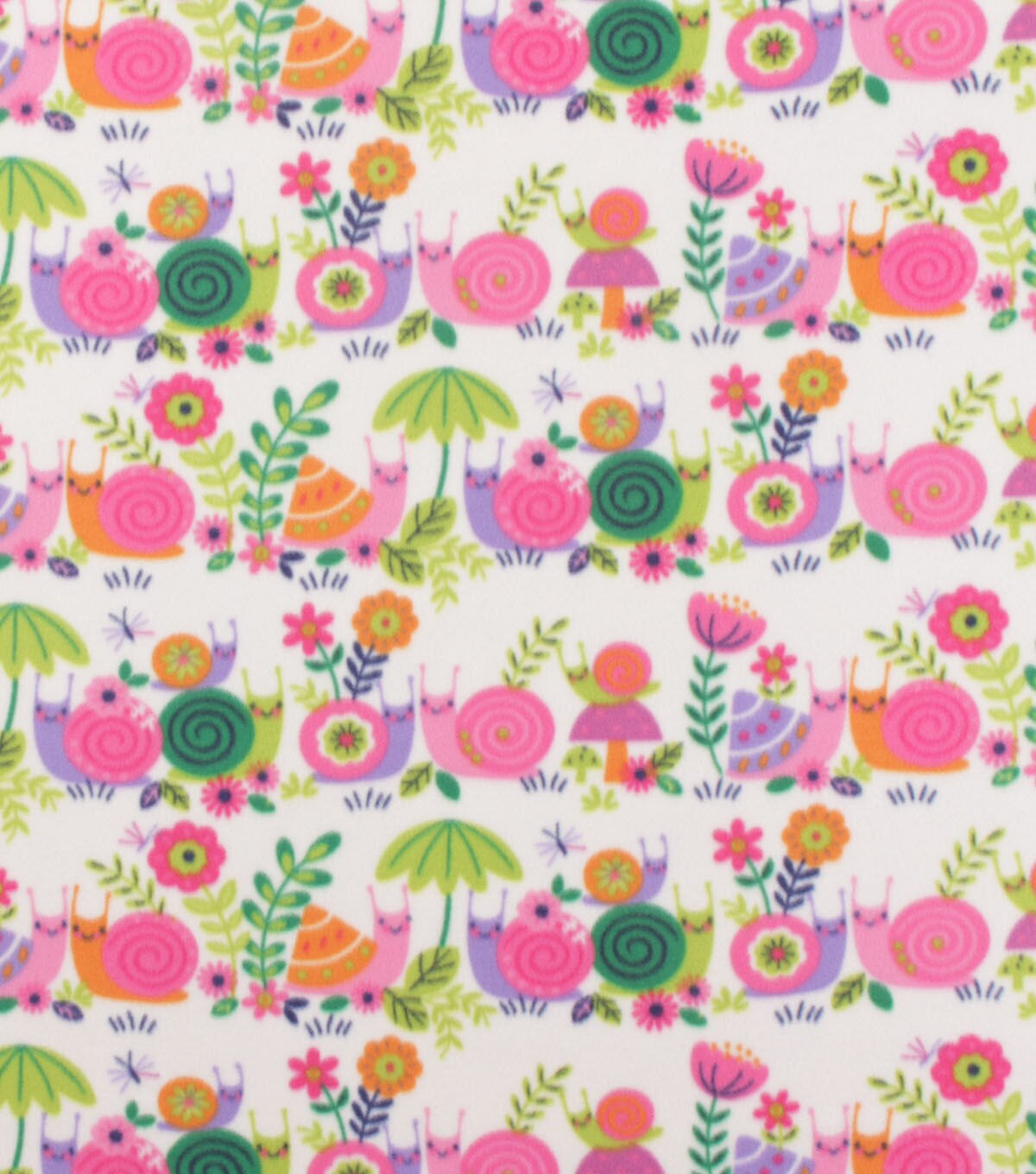 Happy Snails Blizzard Fleece Fabric