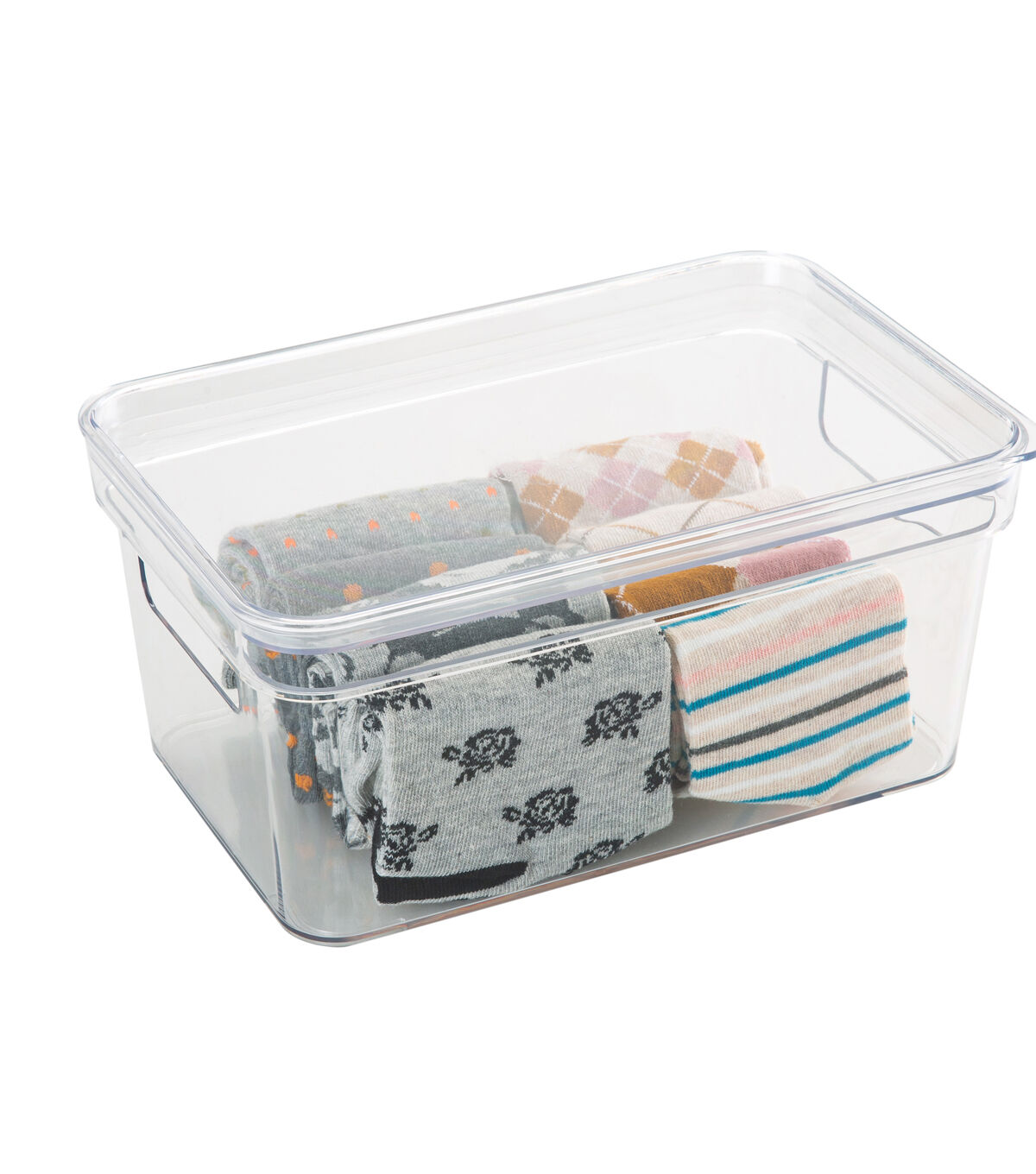 Simplify 10 x 4 Clear Lidded Storage Bin With Handles