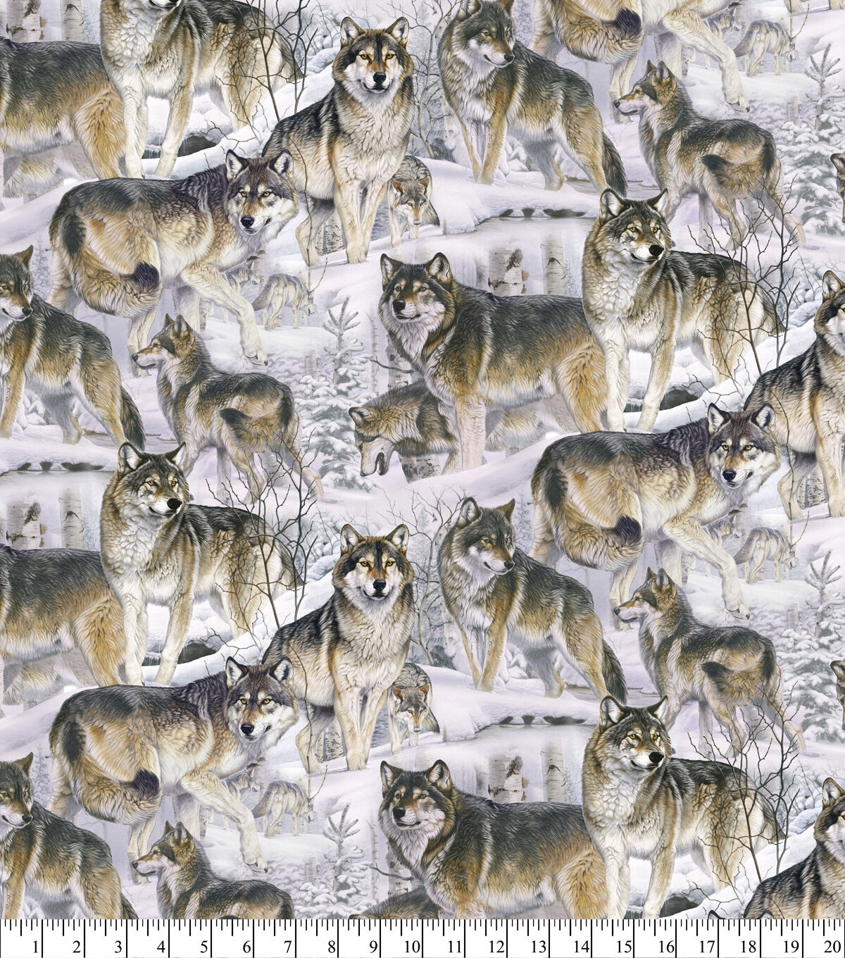 David Textiles Wolves In The Snow Novelty Cotton Fabric