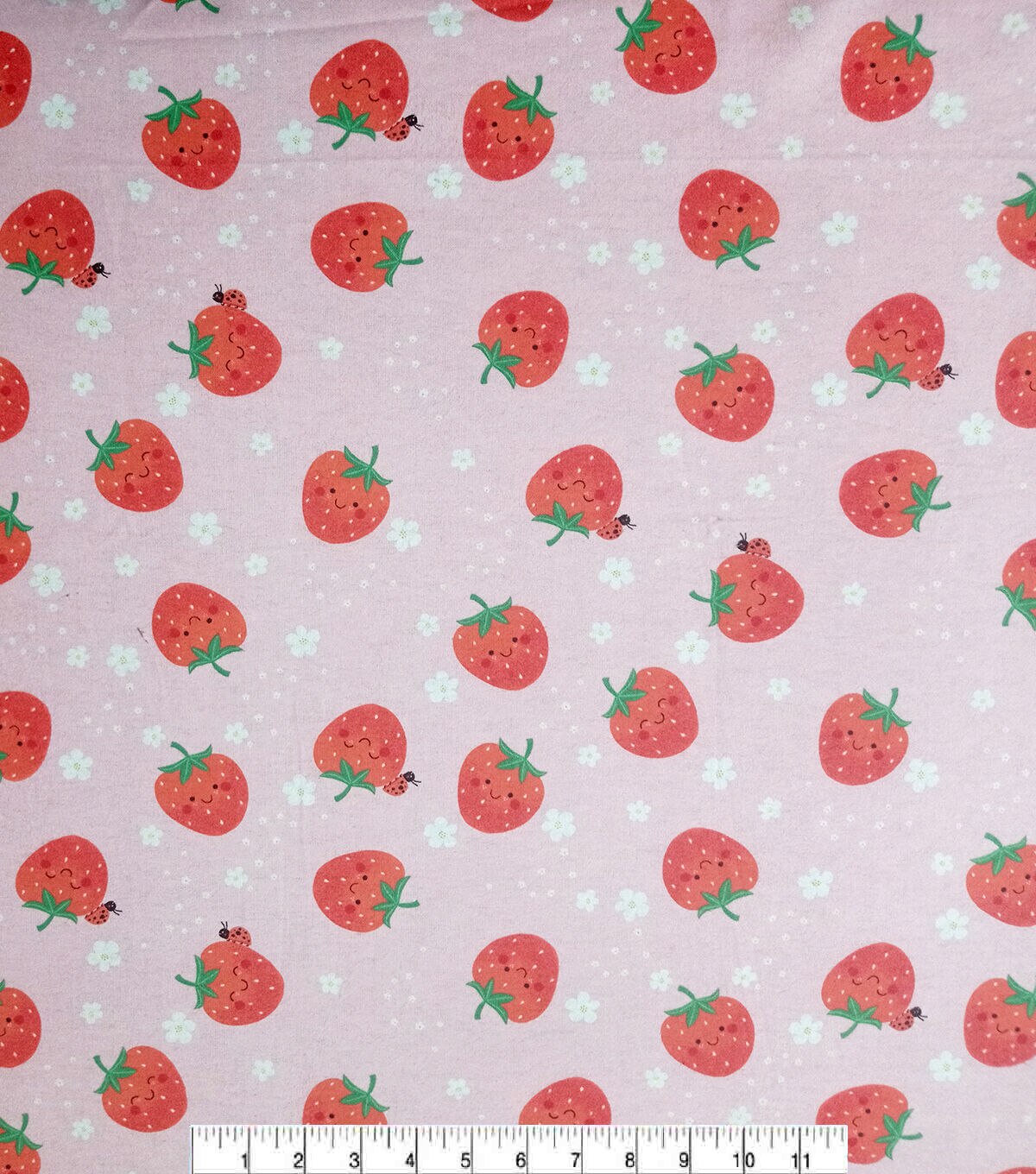 Red Strawberries Super Snuggle Flannel Fabric by POP!