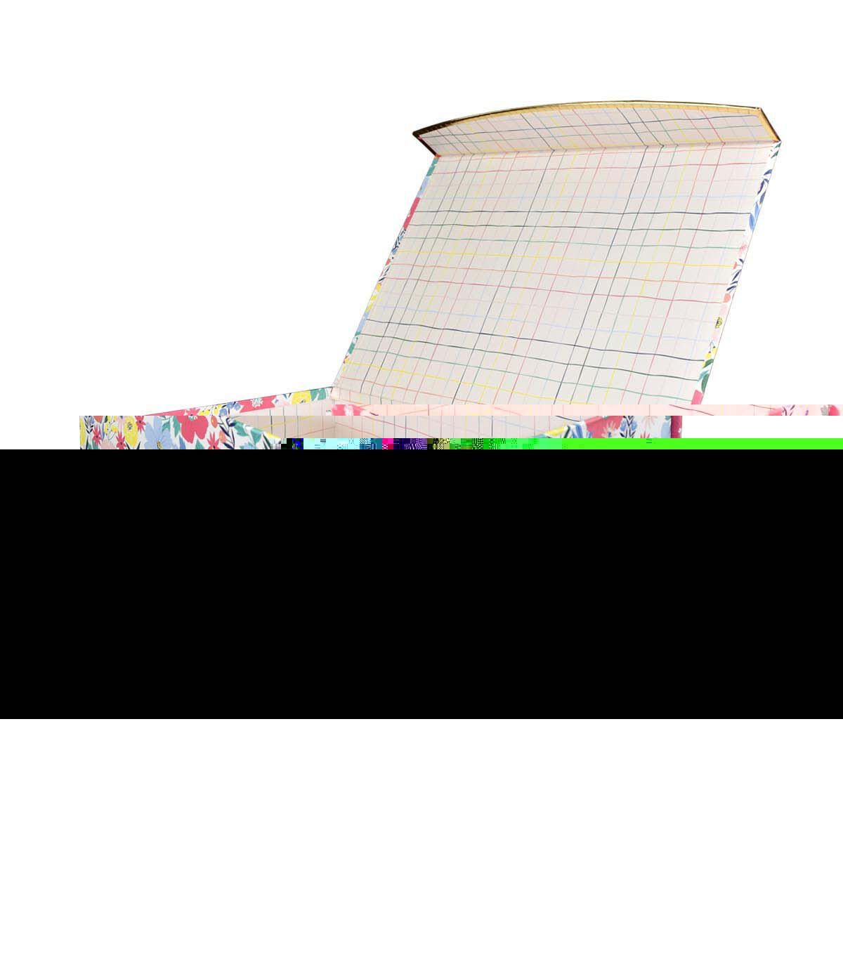 14 x 10 Multicolor Flower Garden Pink Flip Top Box by Place & Time