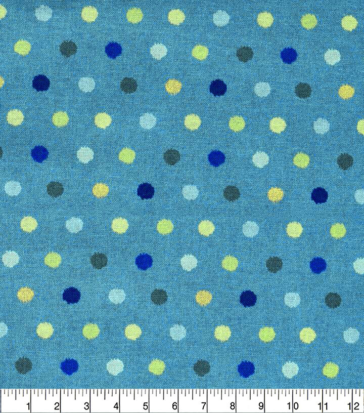 18 x 21 Multicolor Dots Cotton Fabric Quarter 1pc by Keepsake Calico
