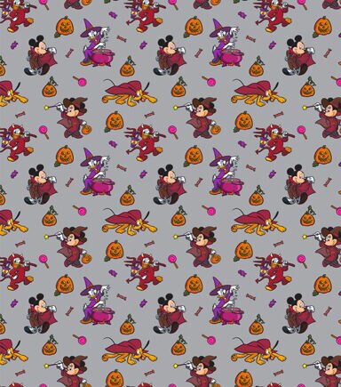 Mickey Friends Hall Vintage Cotton Fabric