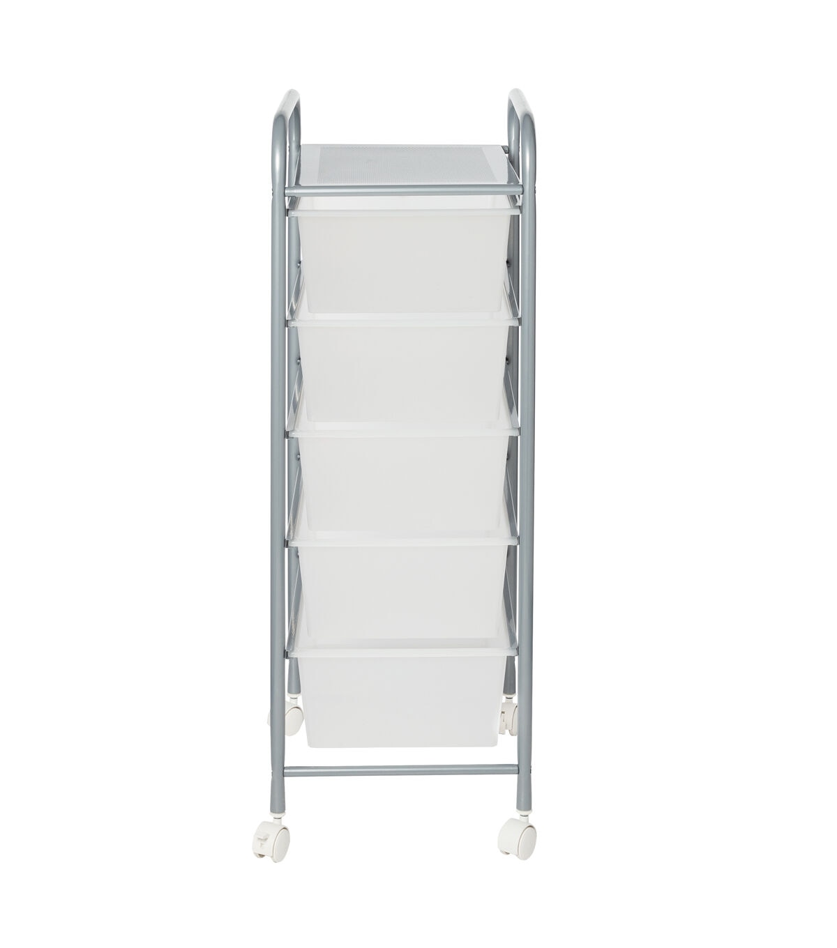 Honey Can Do 12.5 x 37 Clear & Silver Plastic 5 Drawer Storage Cart