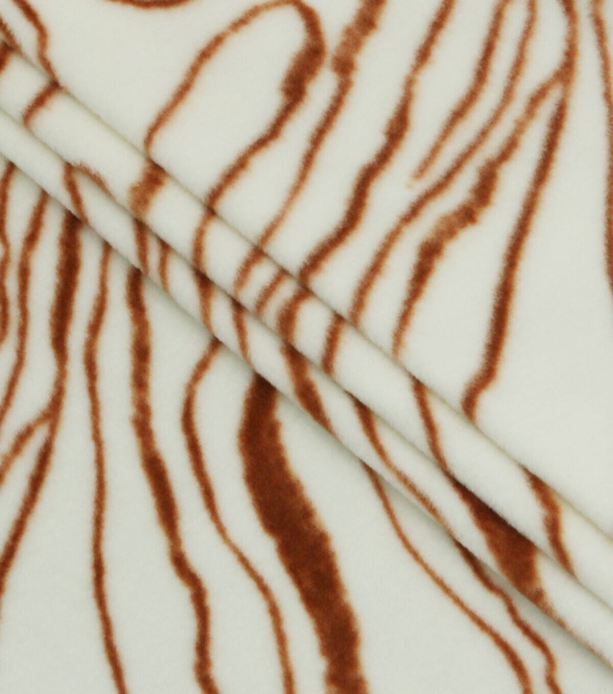 White & Brown Oil Slick Anti Pill Fleece Fabric