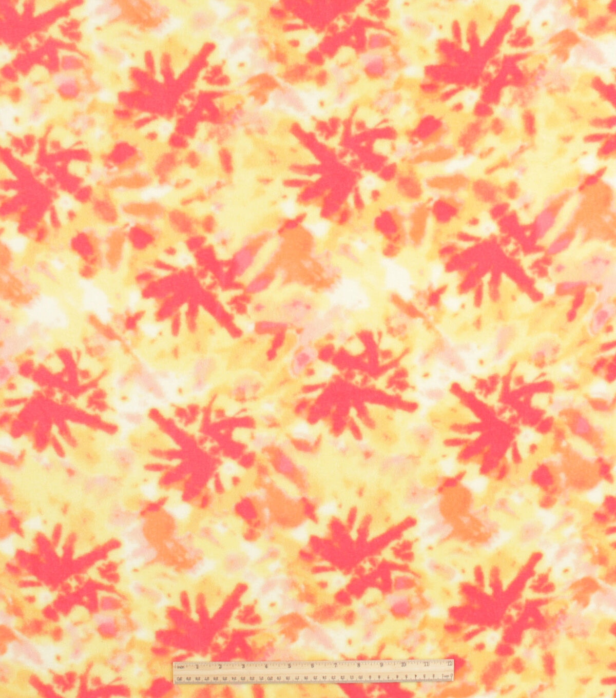 Orange & Yellow Tie Dye Anti Pill Fleece Fabric