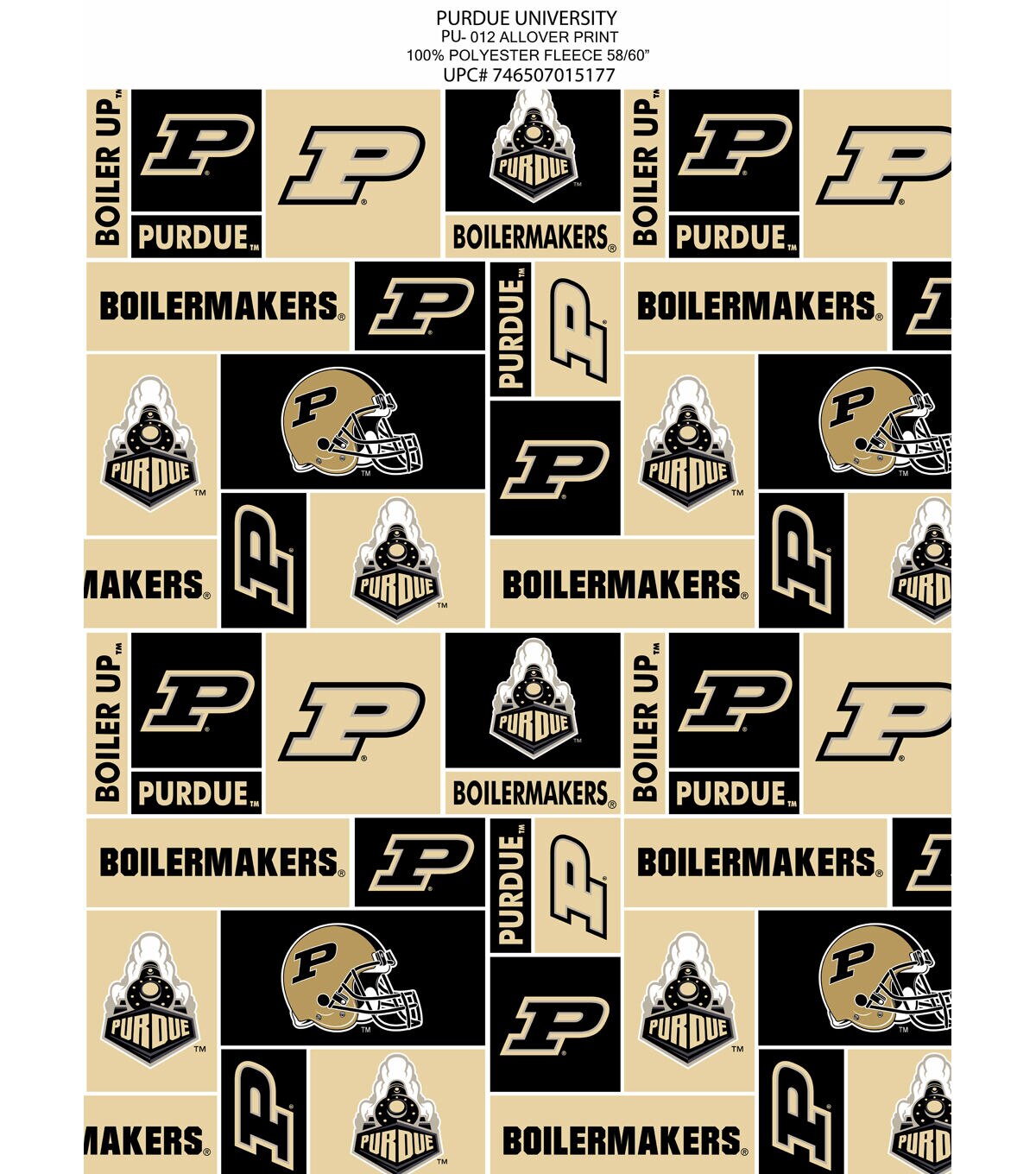 Purdue University Boilermakers Fleece Fabric Block