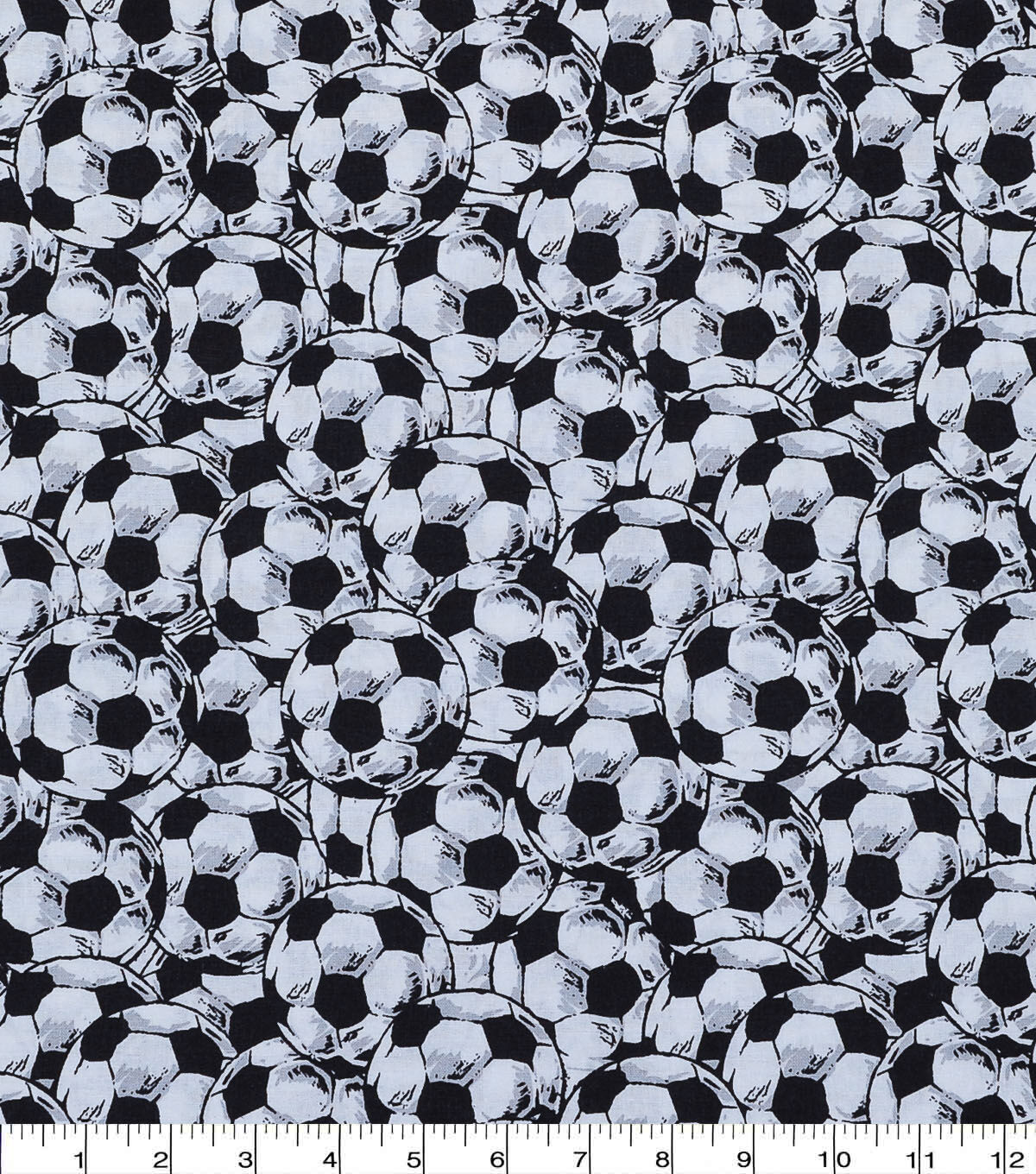 Packed Soccer Balls Novelty Cotton Fabric