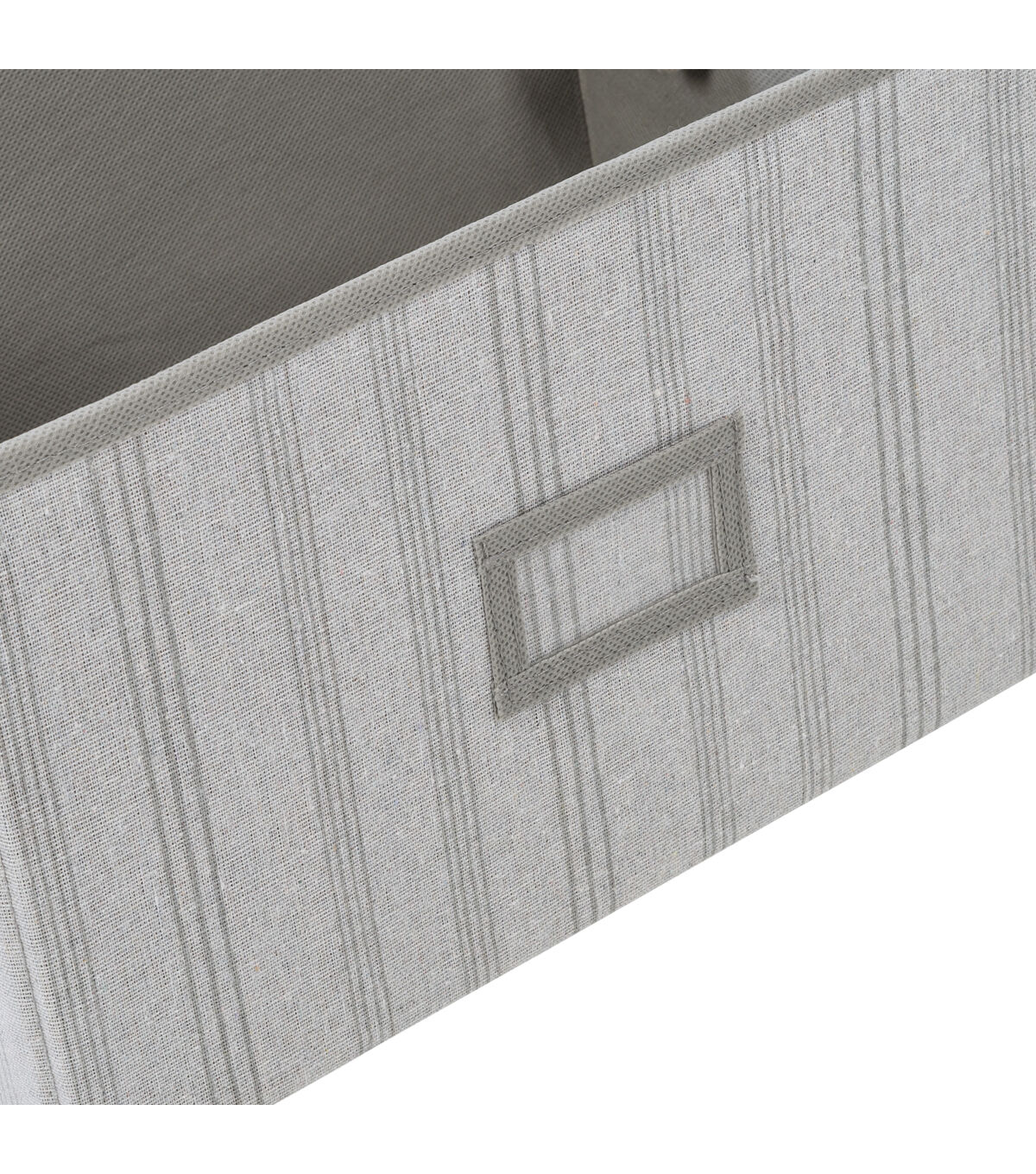 Honey Can Do 14.5 Gray Striped Fabric Storage Bins With Handles 3pk