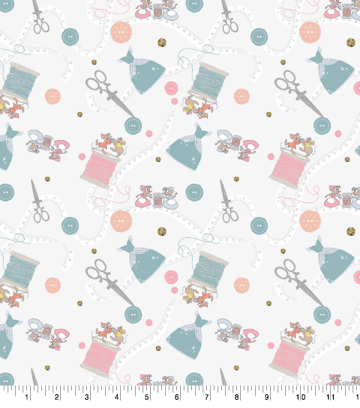Princess Cinderella Mice Sewing Cotton Fabric