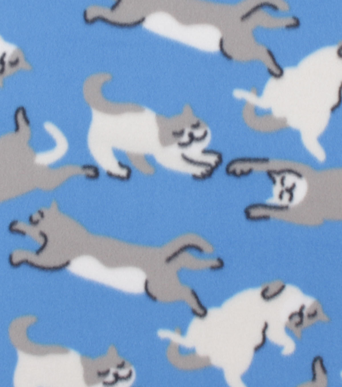 Cats on Blue Blizzard Fleece Fabric