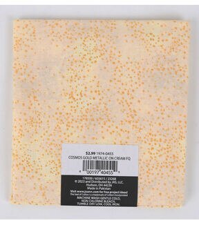 18 x 20 on Cream Metallic Cotton Fabric Quarter 1pc by Keepsake Calico