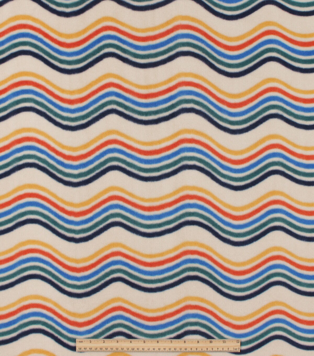 Multicolor Waves Anti Pill Fleece Fabric