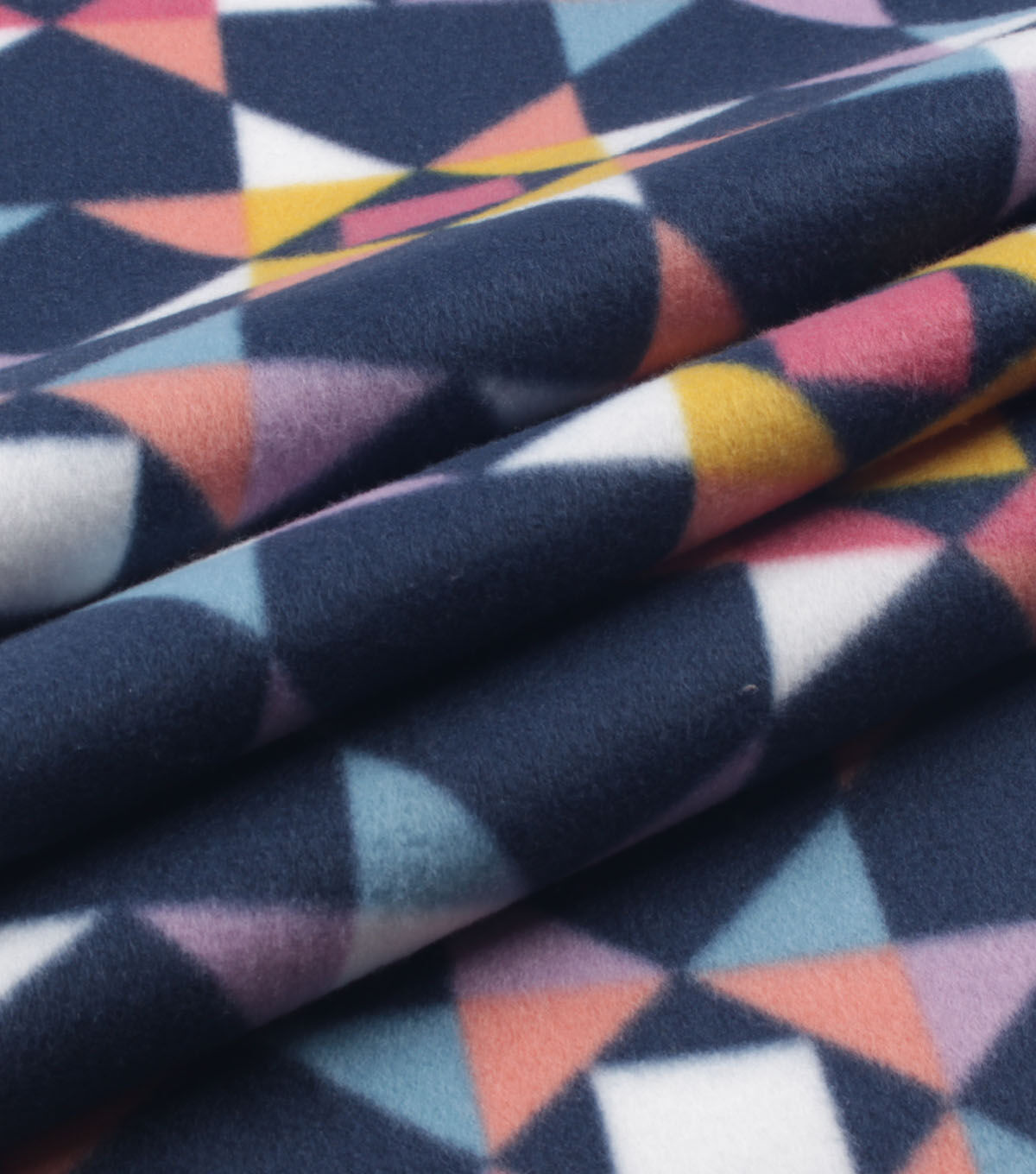 Multicolor Patchwork Geometric Blizzard Fleece Fabric