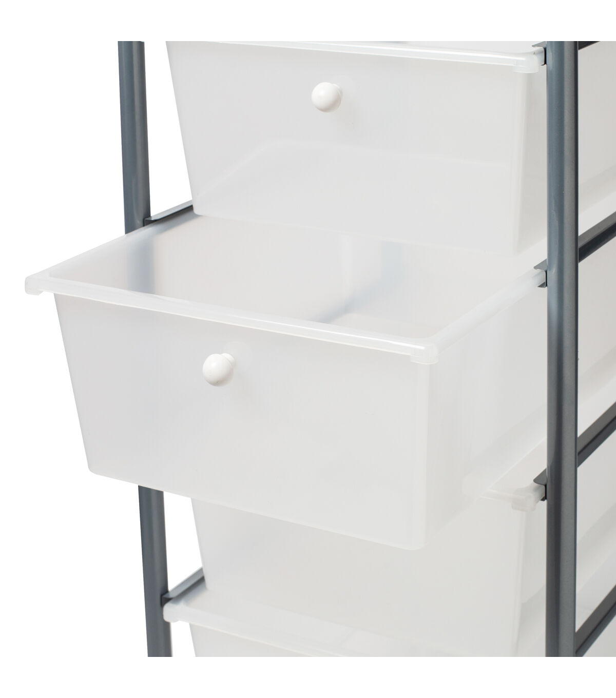 Honey Can Do 12.5 x 37 Clear & Silver Plastic 5 Drawer Storage Cart