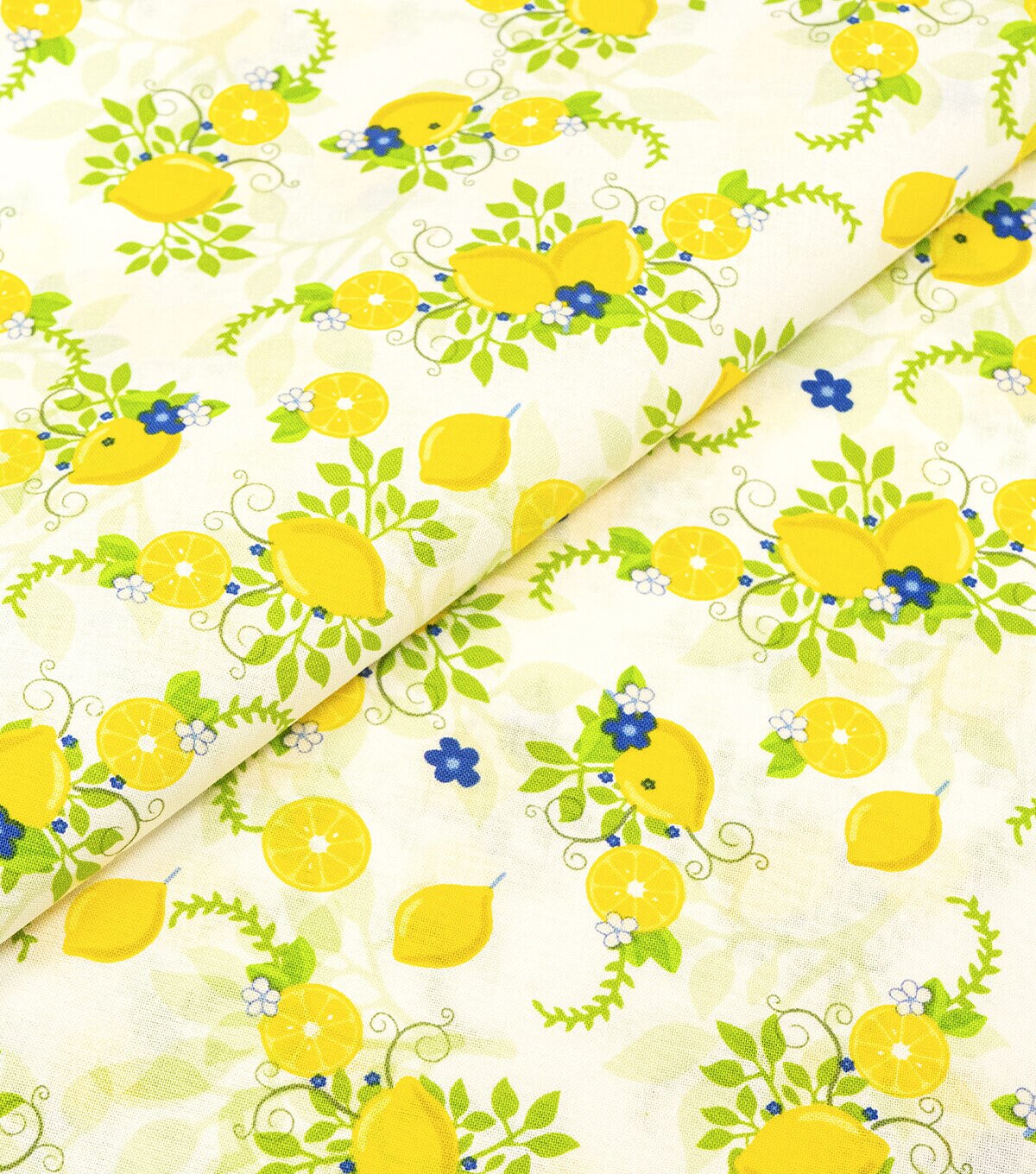 Singer Yellow Lemons & Floral Quilt Cotton Fabric