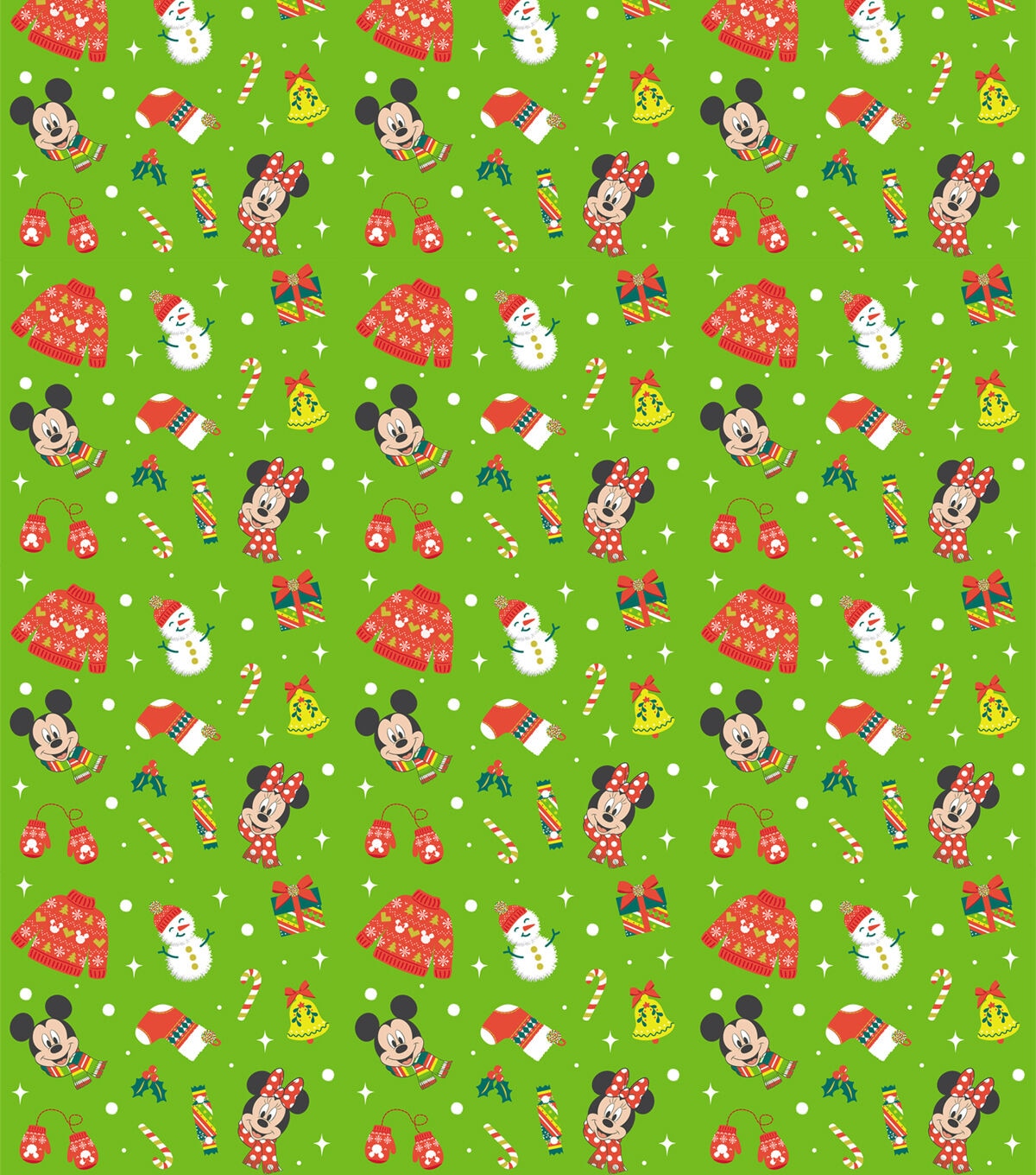 Mickey & Minnie Icons Christmas Cotton Fabric