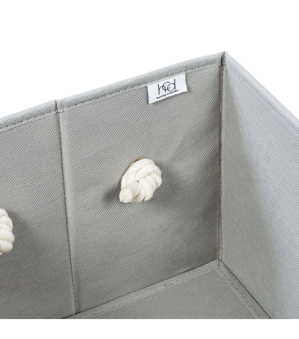 Honey Can Do 14.5 Gray Striped Fabric Storage Bins With Handles 3pk