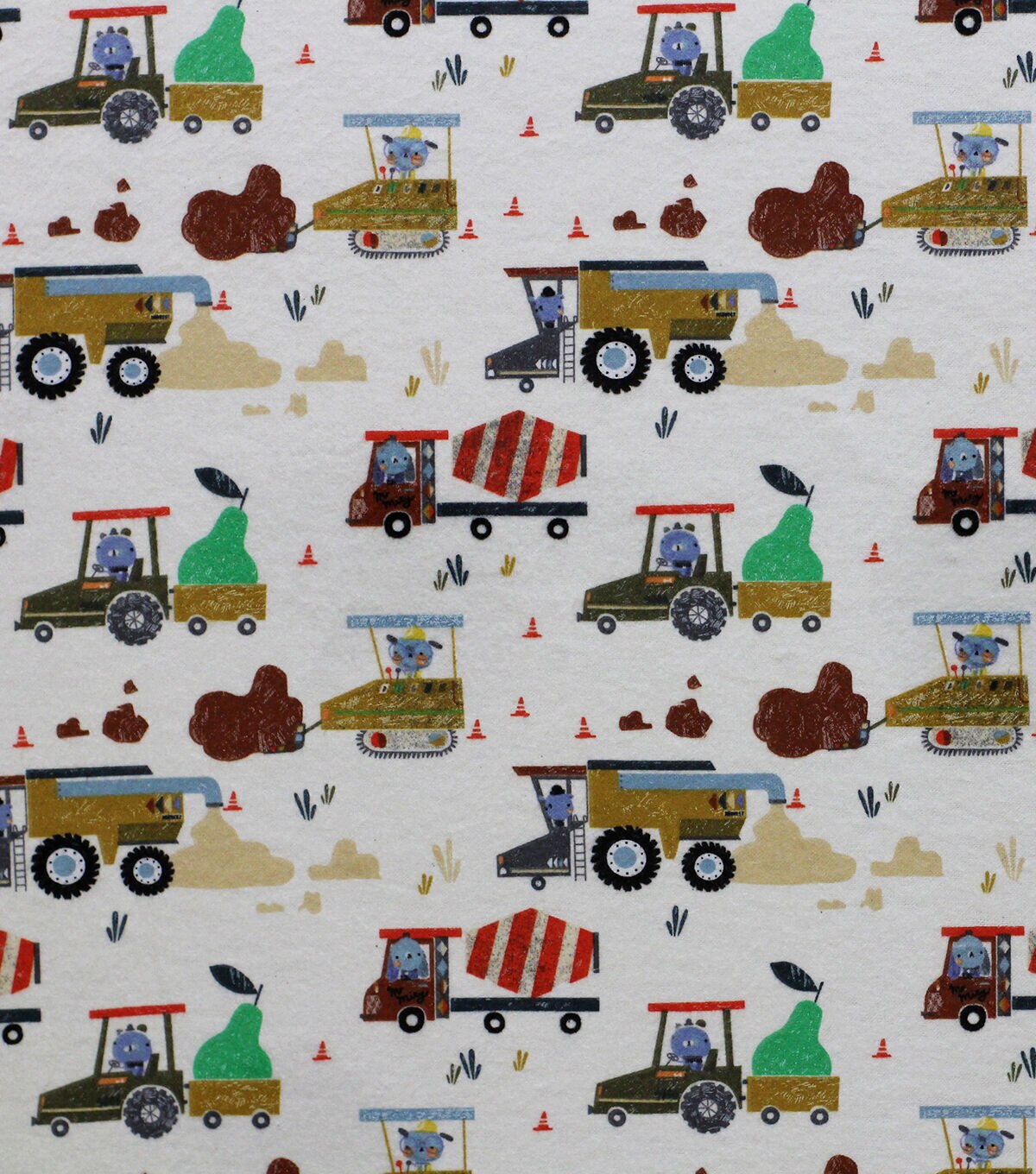 Animal Construction Super Snuggle Flannel Fabric