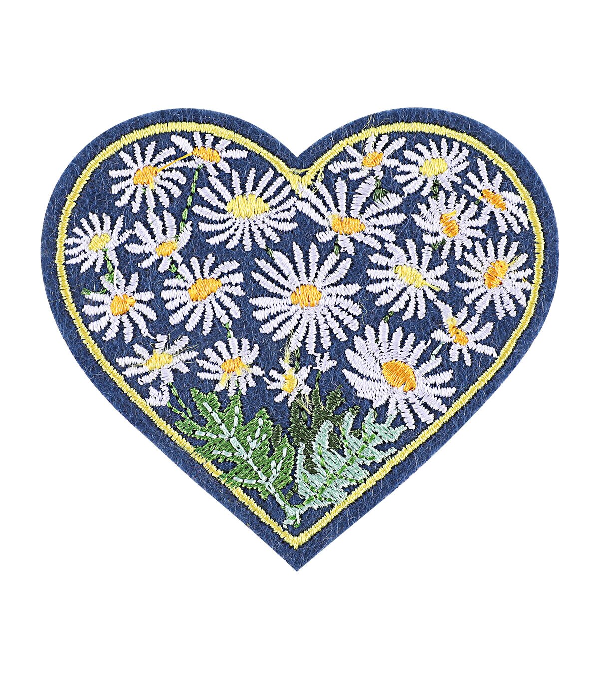 3 Daisies on Heart Iron On Patch by hildie & jo