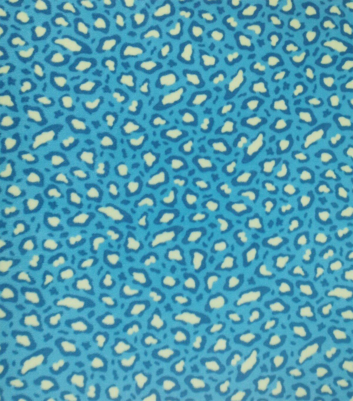 Blue & Yellow Cheetah Skin Anti Pill Fleece Fabric