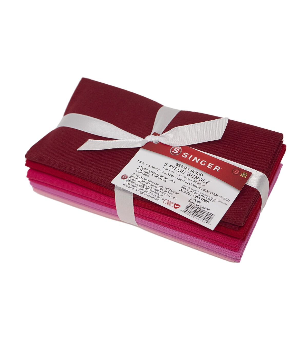 SINGER 18 x 21 Berry Solid Fabric Quarter Bundle 5pc