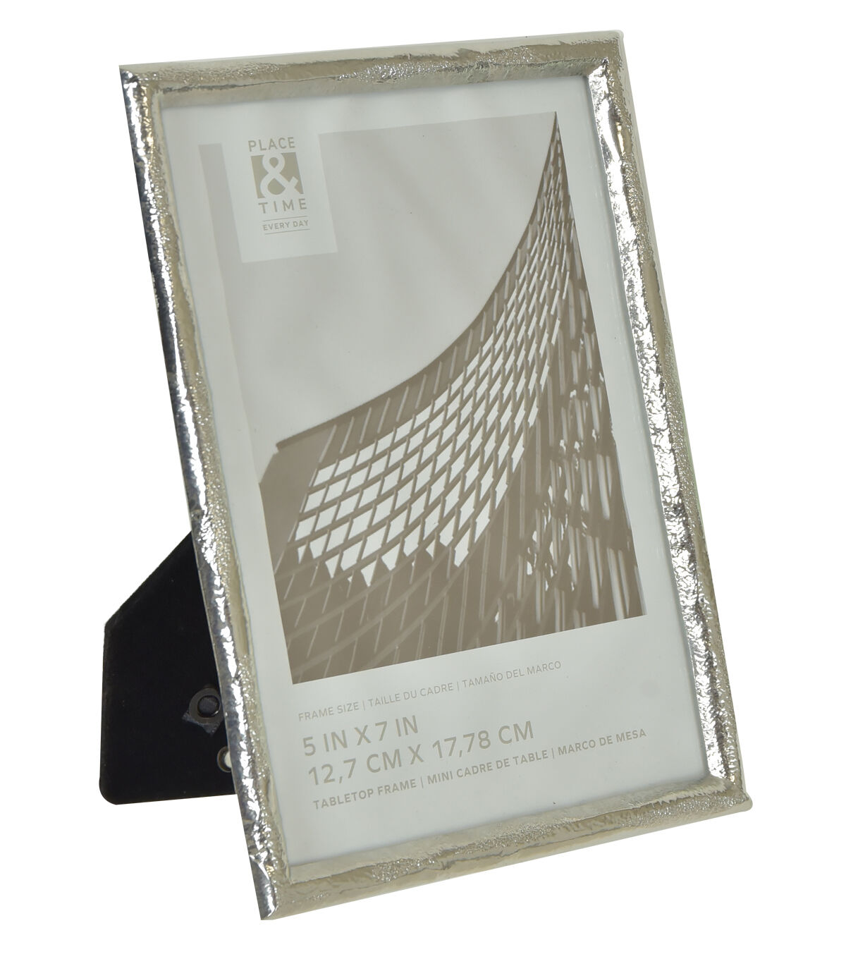 5 x 7 Silver Cast Metal Tabletop Picture Frame by Place & Time