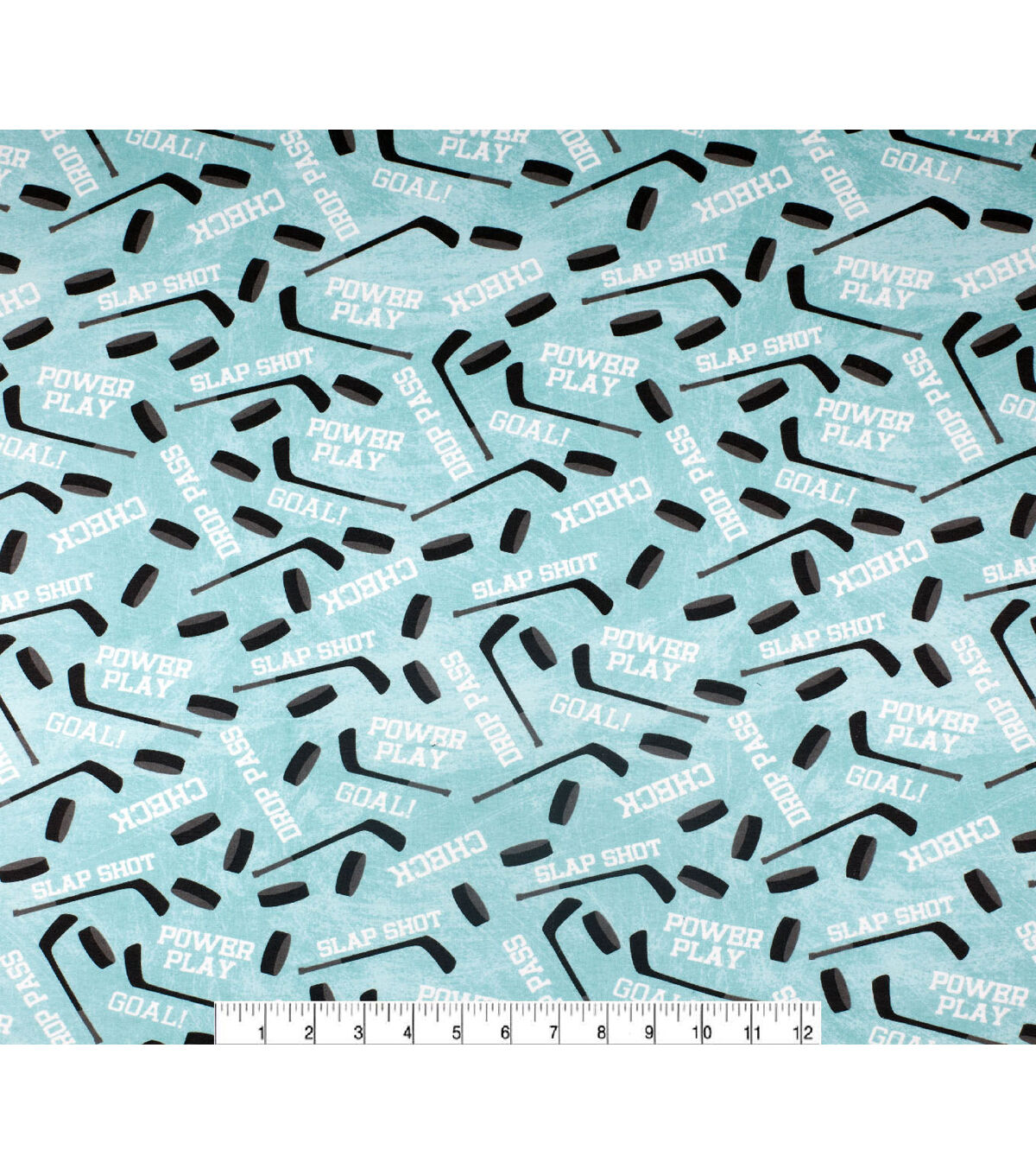 Hockey All Over Super Snuggle Flannel Fabric