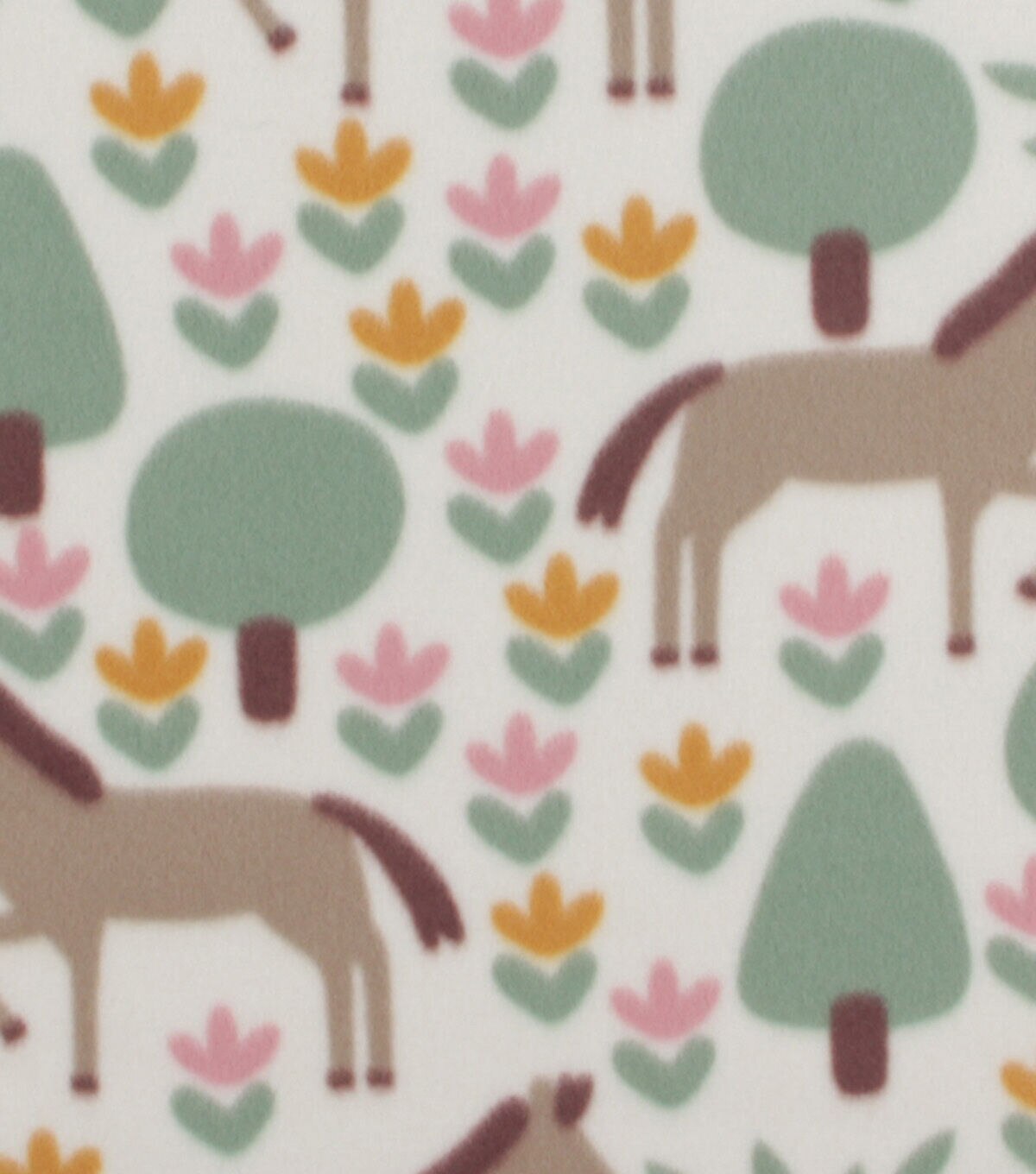 Pastel Horse Blizzard Prints Fleece Fabric
